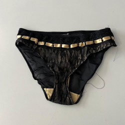 Schwarz-goldener Slip